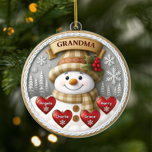 6451OUS1 3d printing effect custom acrylic snowman ornaments christmas gifts for mom grandma 6451O8QMA