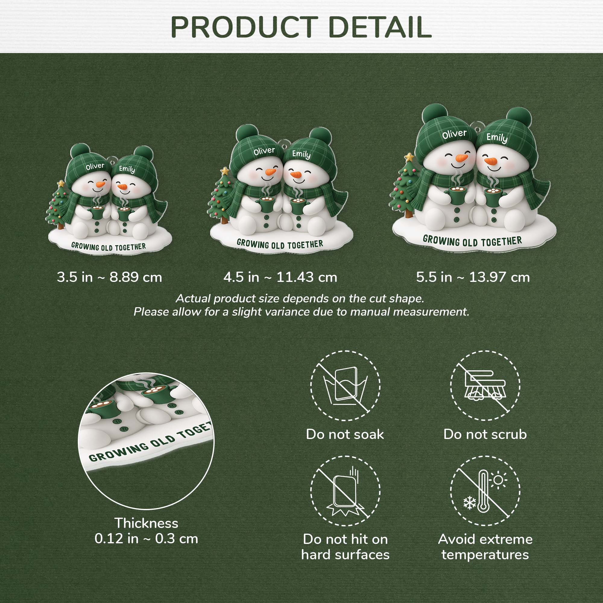 6452OUS3 3d printing effect acrylic snowman couple ornaments custom xmas gifts 6452O8V5G