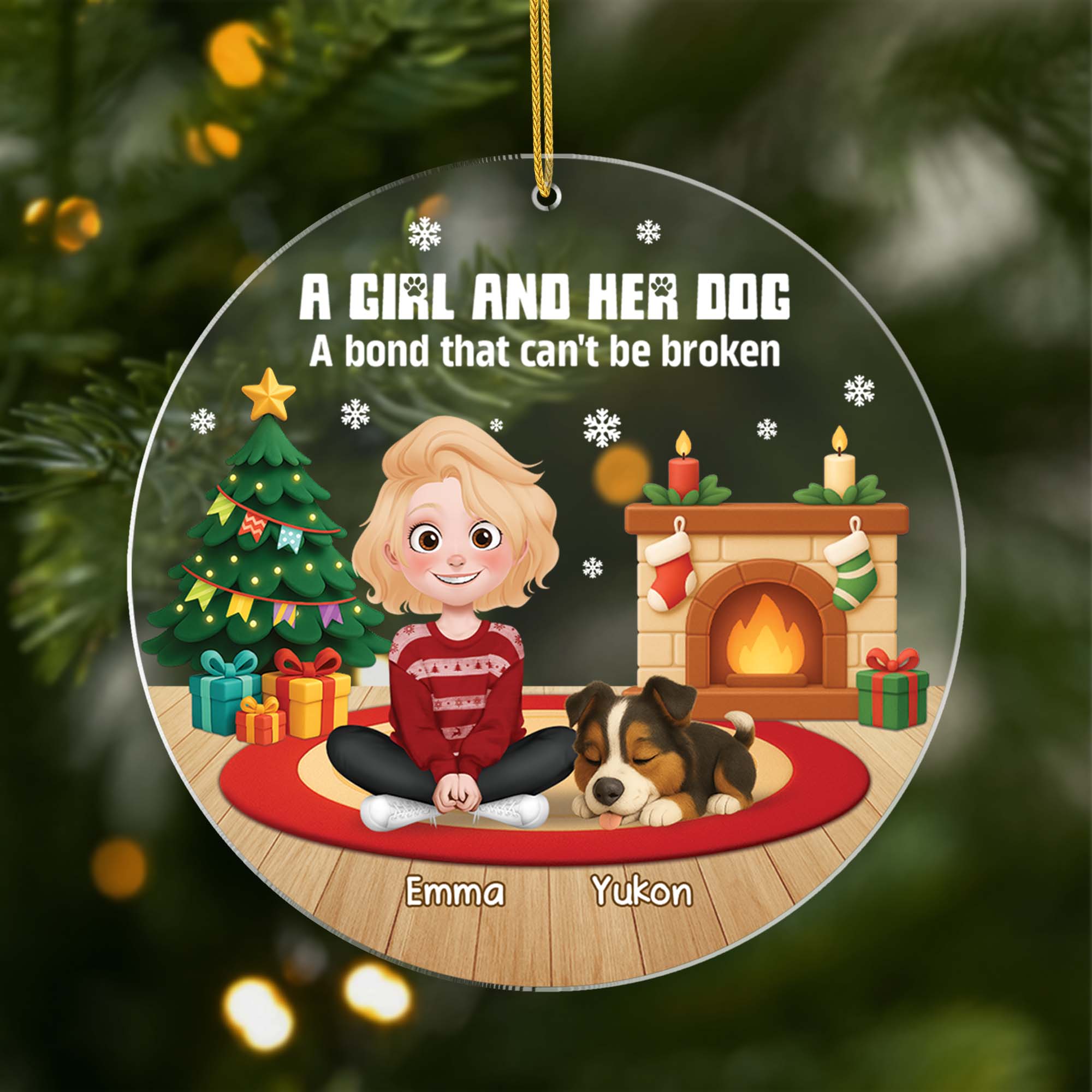 6454OUS1 custom acrylic christmas ornaments xmas gifts for dog owners 6454OKM5C