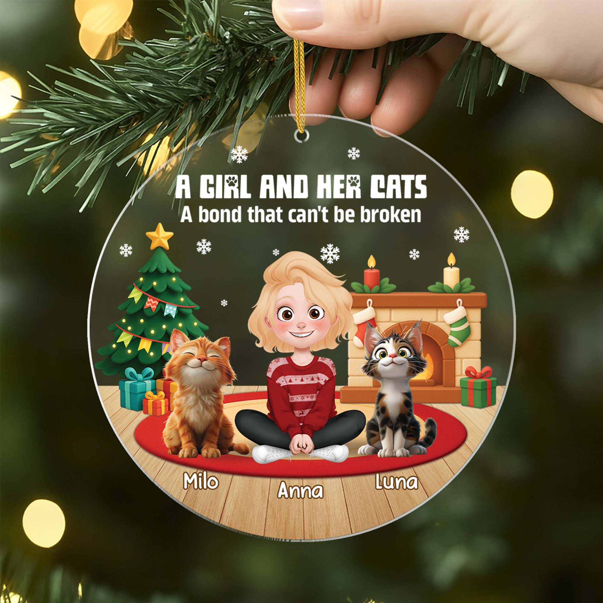 6454OUS2 custom acrylic christmas ornaments xmas gifts for cat owners 6454OKM5C