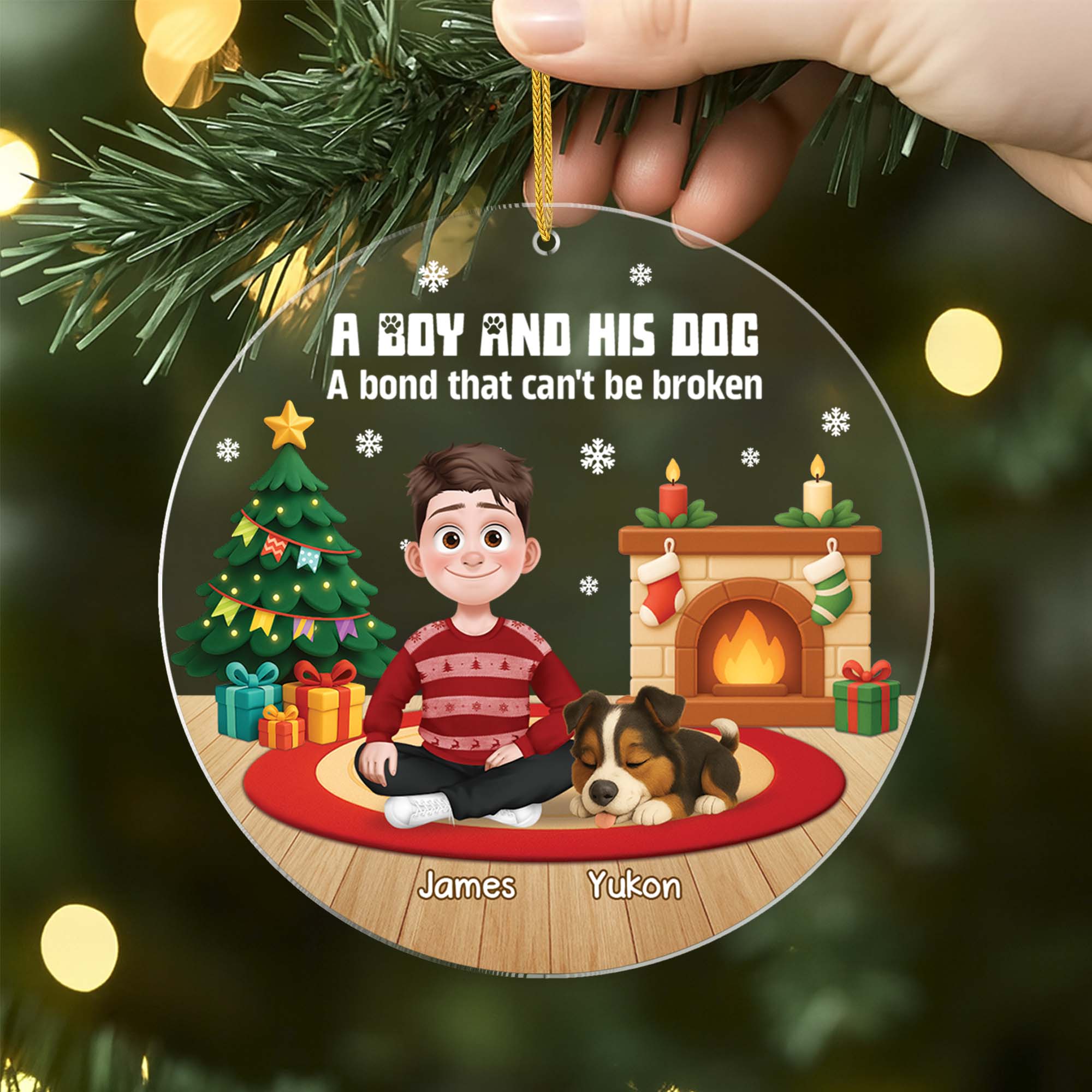 6454OUS2 custom acrylic christmas ornaments xmas gifts for dog owners 6454OKM5C