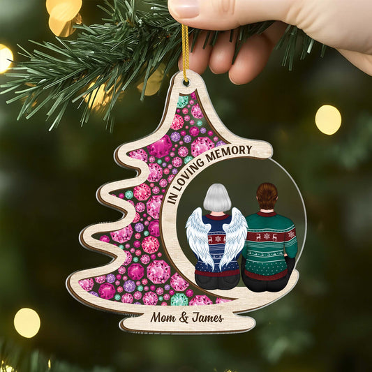 6456OUS2 3d printing effect acrylic christmas tree ornaments custom memorial gifts 6456O3TNA
