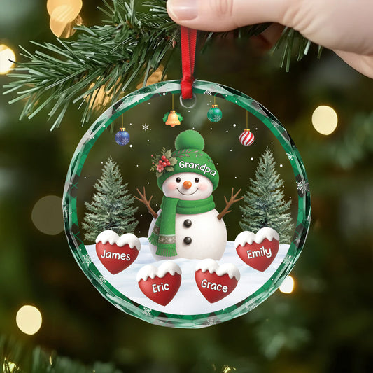 6461OUS2 glass snowman ornament custom christmas gifts for grandma grandpa 6461O3PCA