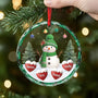 6461OUS2 glass snowman ornament custom christmas gifts for grandma grandpa 6461O3PCA