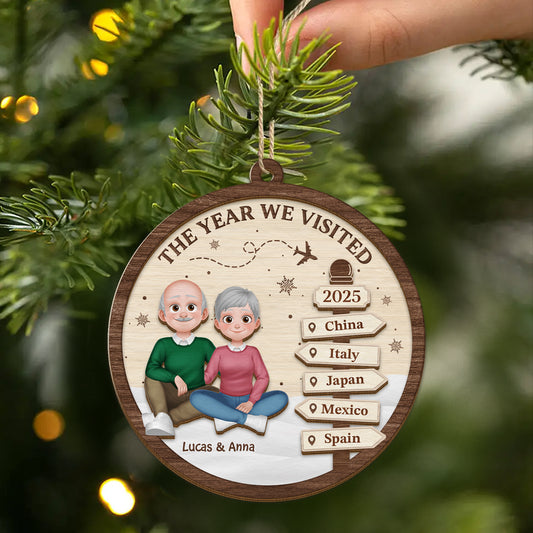 6462OUS2 custom 2 layered wood xmas ornaments_ gifts for couples who travel_ 6462O3QZG