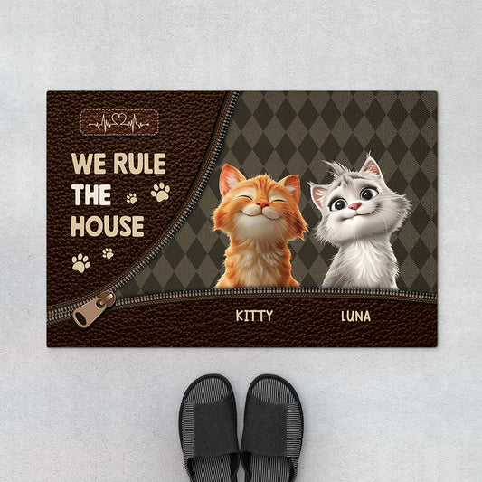 6464DUS1 we rule the house cat doormat personal gifts for cat lovers 6464D6V5D