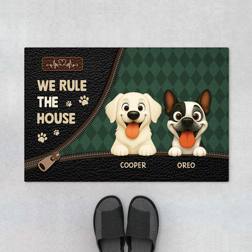 6464DUS1 we rule the house dog doormat personal gifts for dog lovers 6464D6V5C
