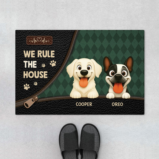 6464DUS1 we rule the house dog doormat personal gifts for dog lovers 6464D6V5C