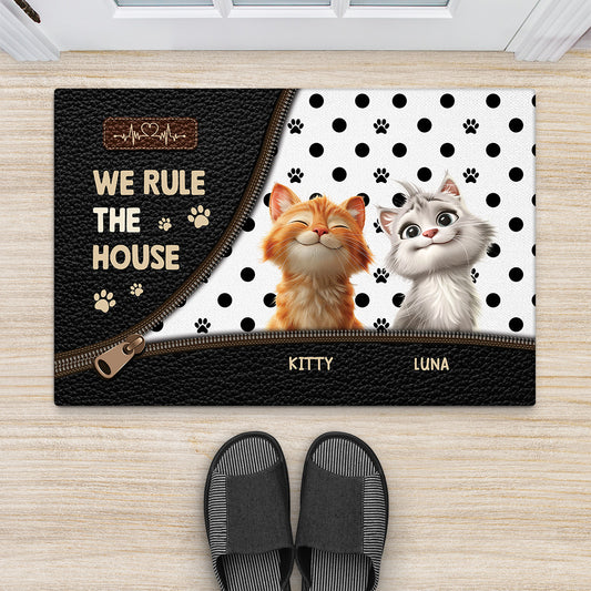 6464DUS2 we rule the house cat doormat personal gifts for cat lovers 6464D6V5D