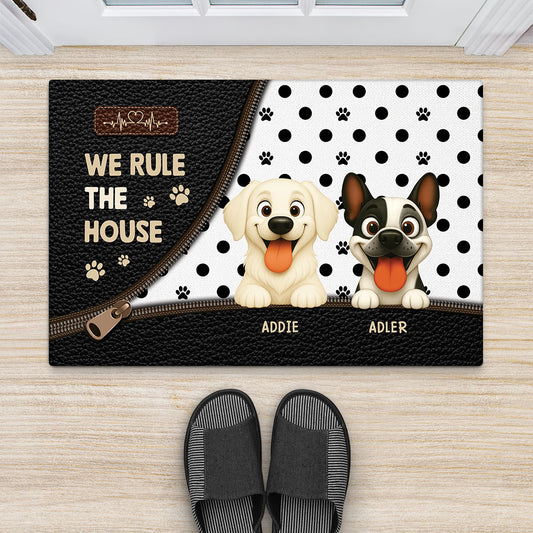 6464DUS2 we rule the house dog doormat personal gifts for dog lovers 6464D6V5C