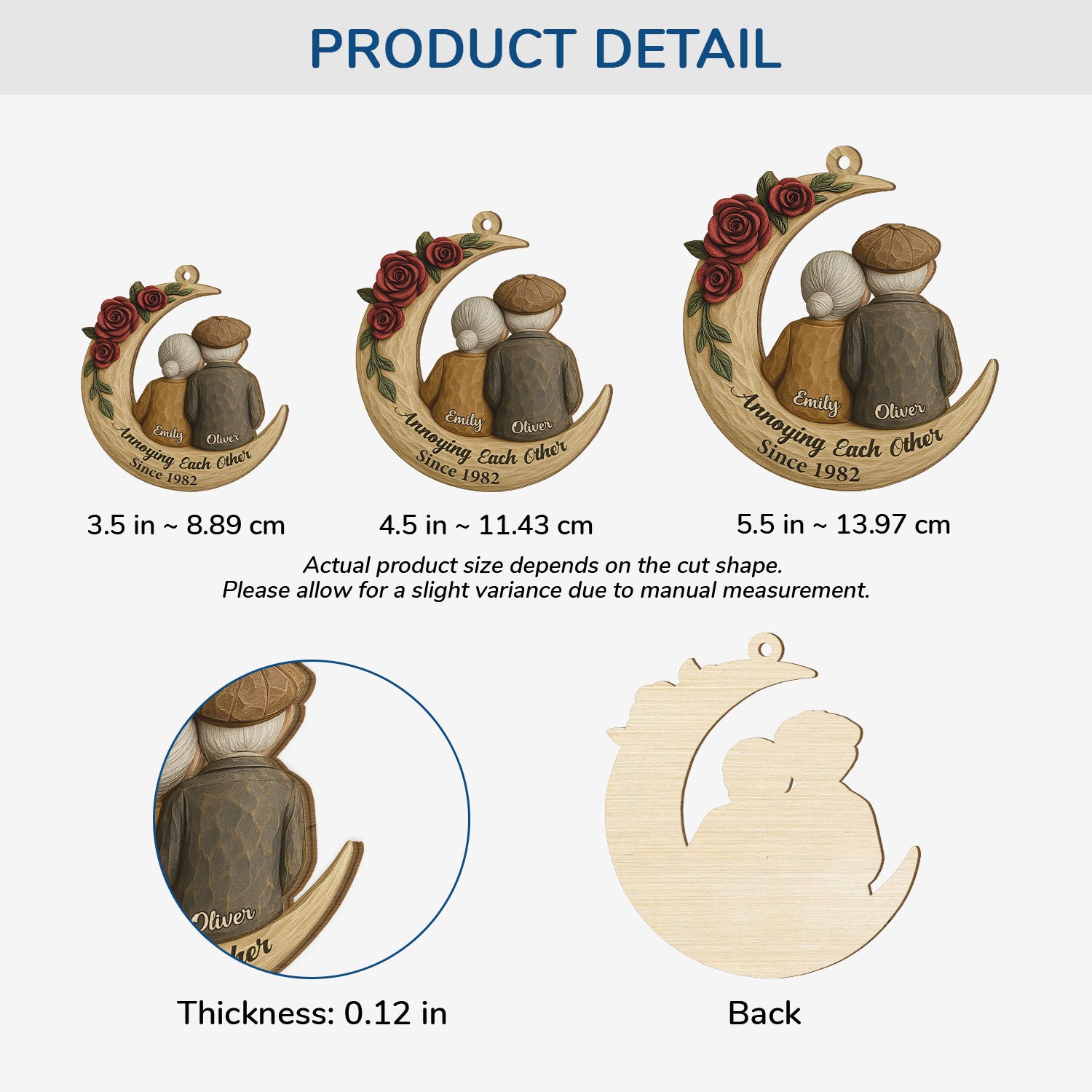 6466OUS3 custom 1 layered wooden ornament couples christmas gifts annoying each other since 6466O6V5G