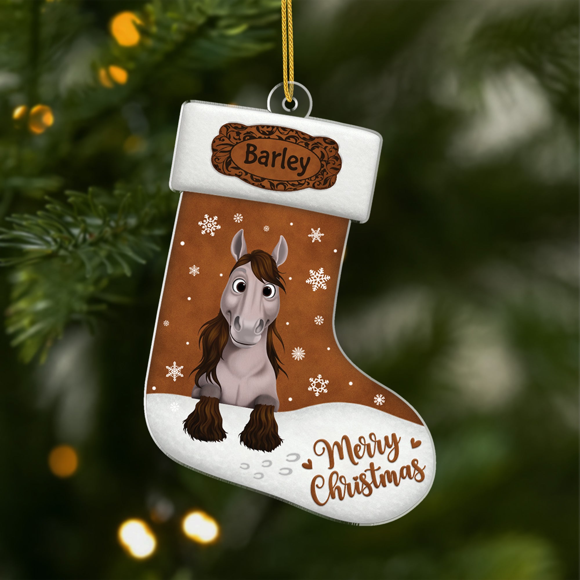 6468OUS1 acrylic merry christmas ornament personalized horse lover gifts 6468OKVMU