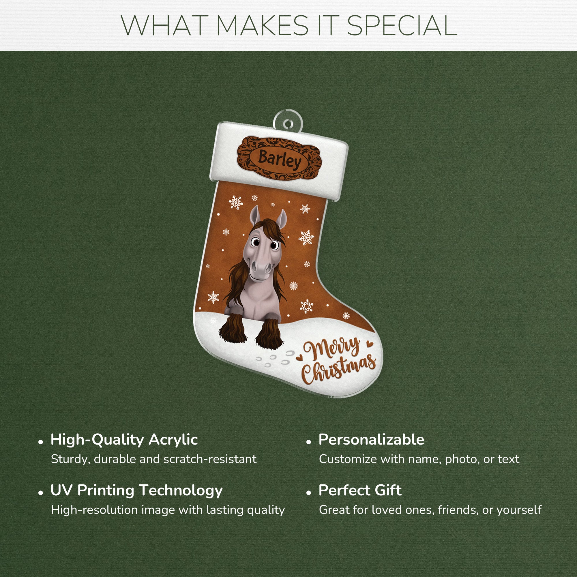 6468OUS4 acrylic merry christmas ornament personalized horse lover gifts 6468OKVMU