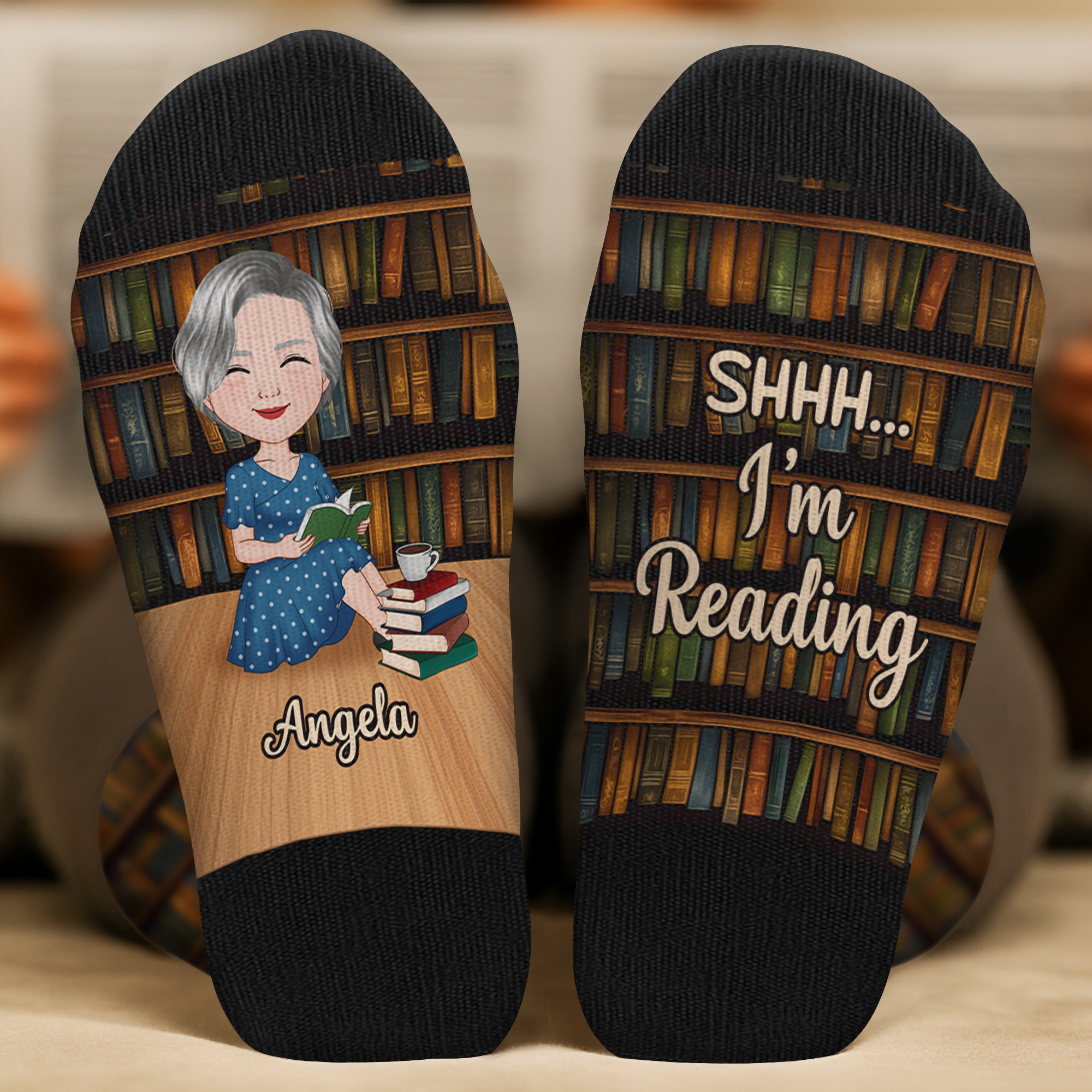 6471JUS2 personalized socks for books lovers gifts for bookworms_ 6471J8TMA