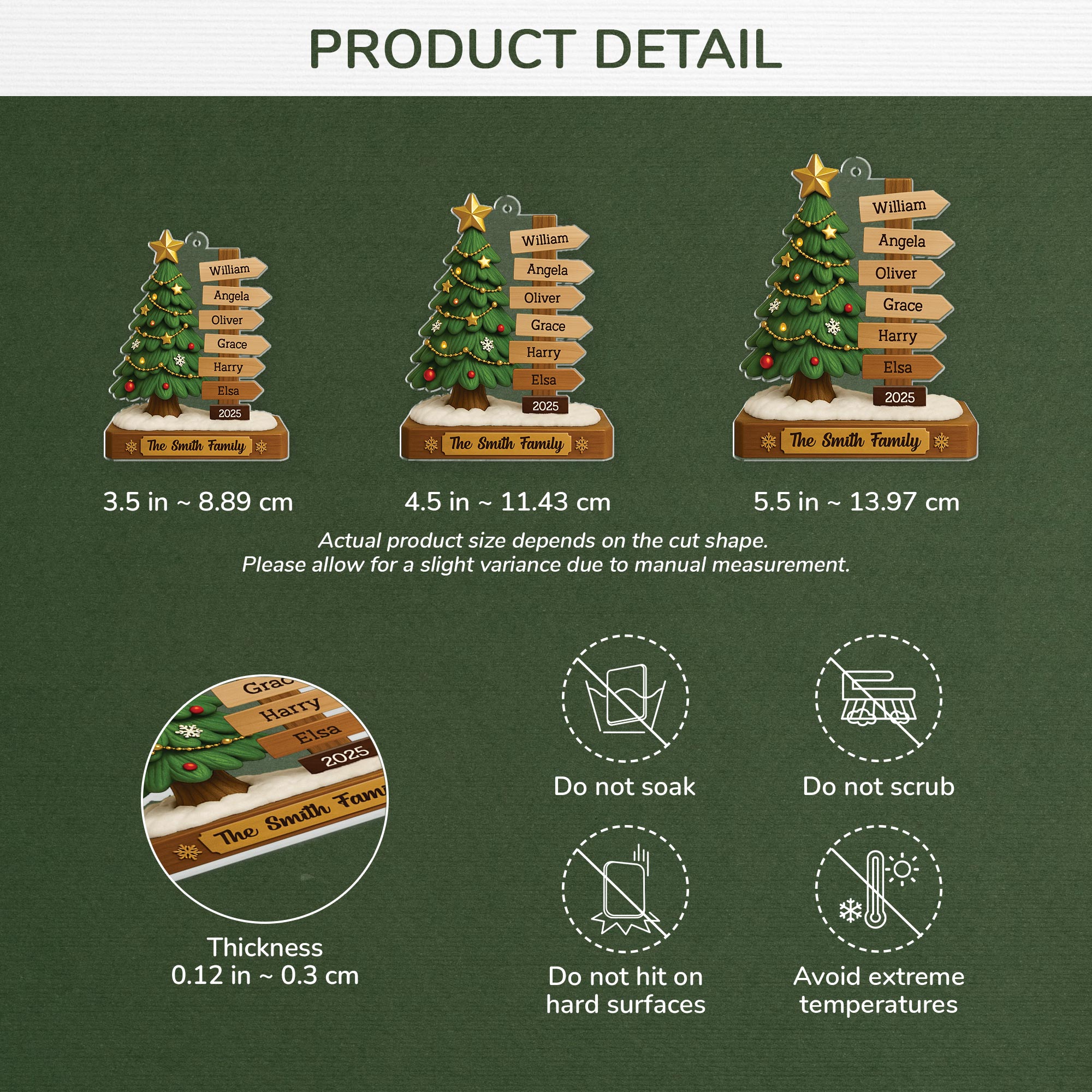 6480OUS3 acrylic christmas tree ornaments with names custom gifts for family 6480OTPWI