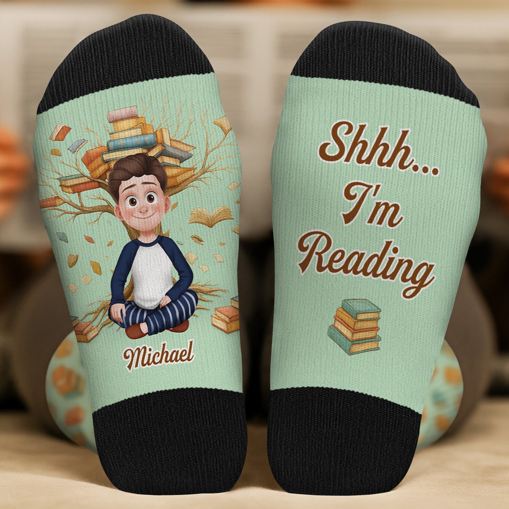 6484JUS2 personalized book socks_ unique gifts for book lovers 6484J8LTA