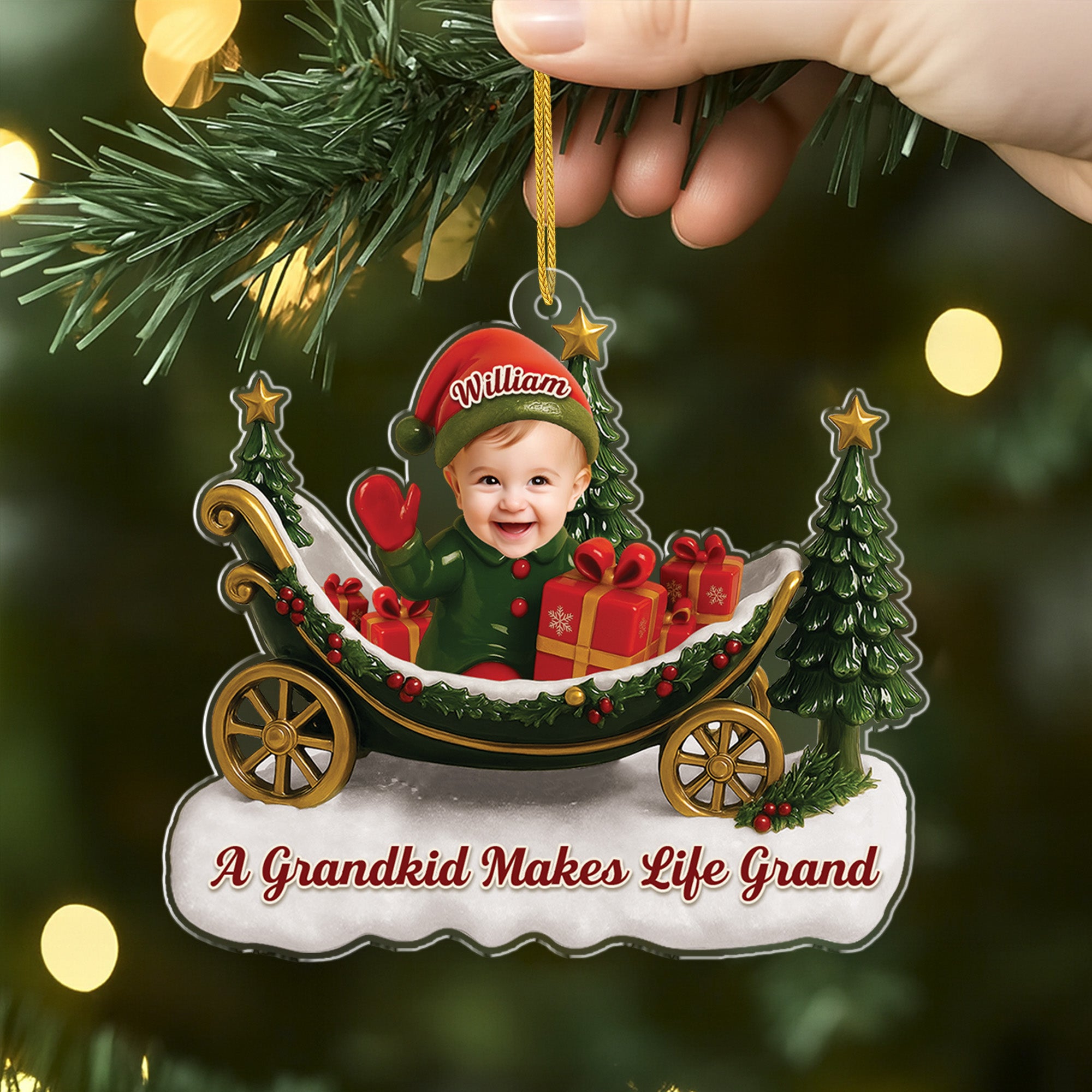 6486OUS1 3d printing effect acrylic grandkids ornament with photo custom christmas gift for grandparents 6486OTLQA_2