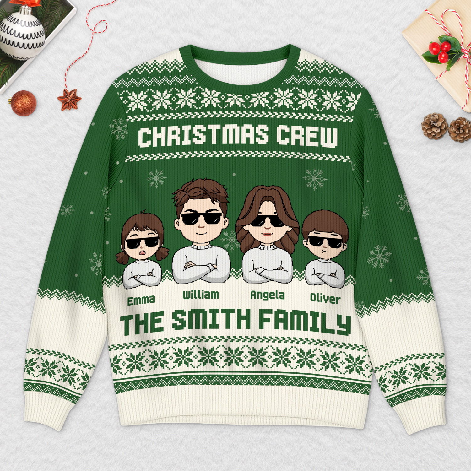6488WUS2 personalised christmas crew ugly christmas sweaters for family 6488W
