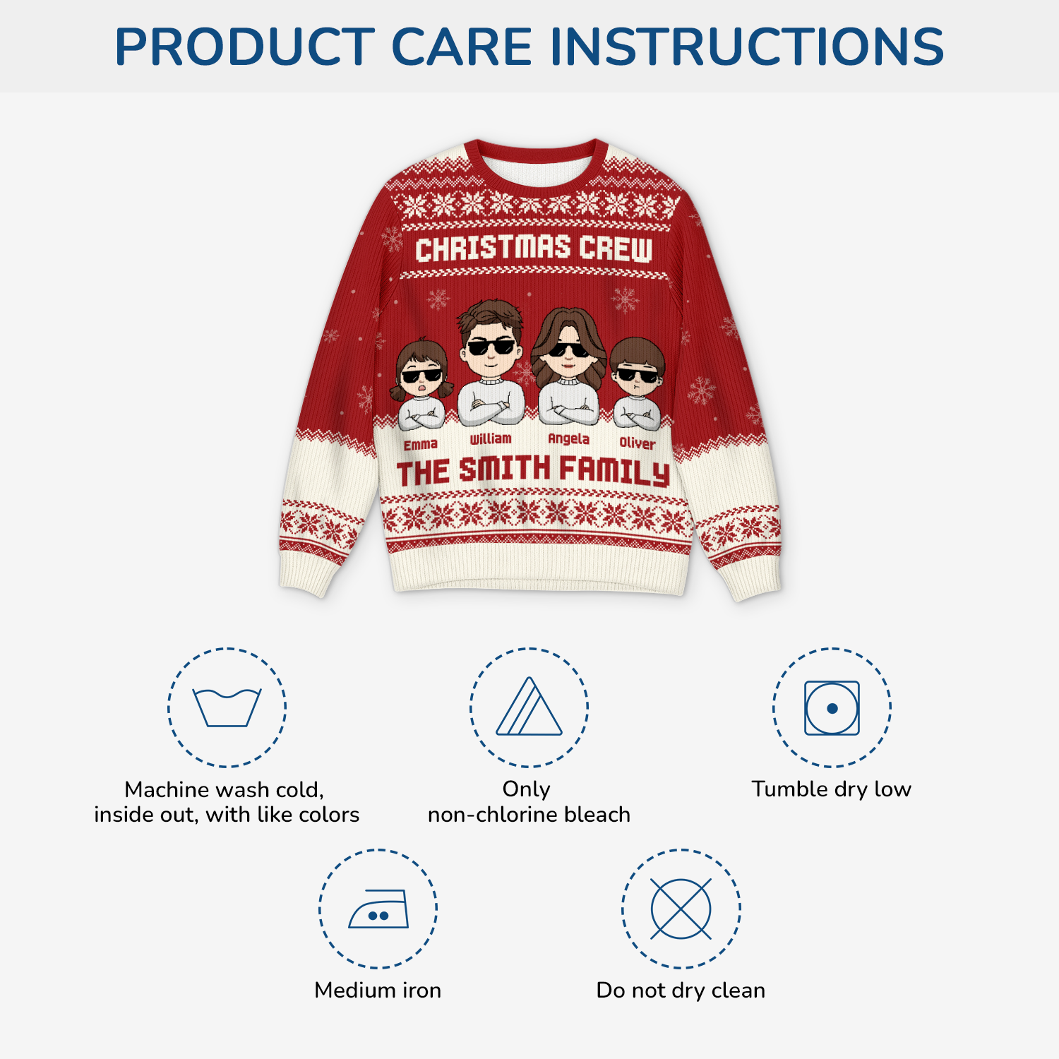 6488WUS4 personalised christmas crew ugly christmas sweaters for family 6488W