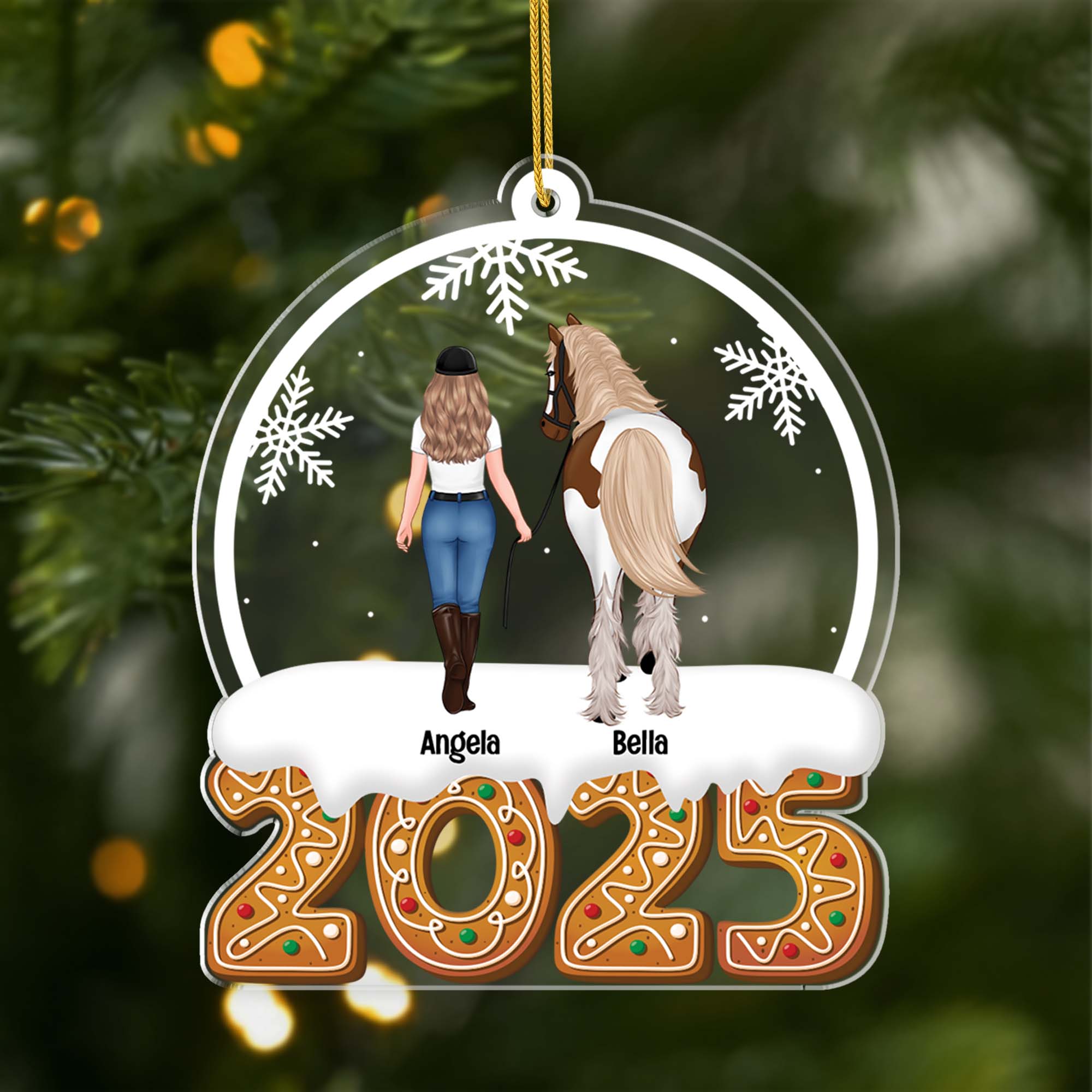 6490OUS1 acrylic christmas ornaments personalized horse gifts for horse lovers 6490O3L0U