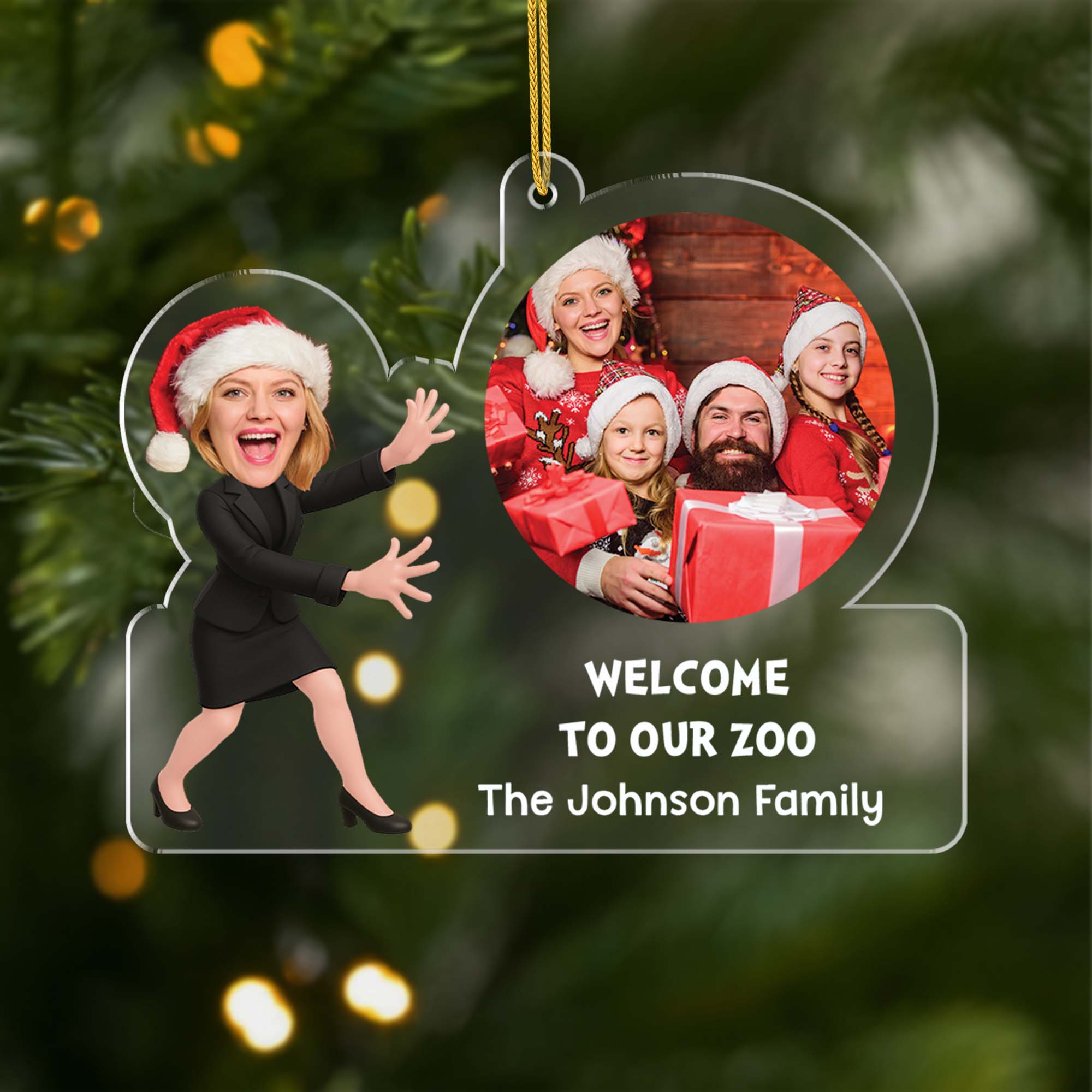 6491OUS1 custom acrylic photo christmas ornaments funny gift for family 6491O8VZI