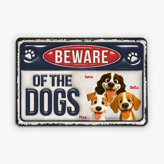 6499EUS2 3d printing effect metal beware of the dog sign custom dog lover gifts 6499ETVAC