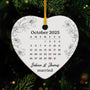 6513OUS1 ceramic calendar wedding christmas ornament personalized gift for couples 6513OKTNG