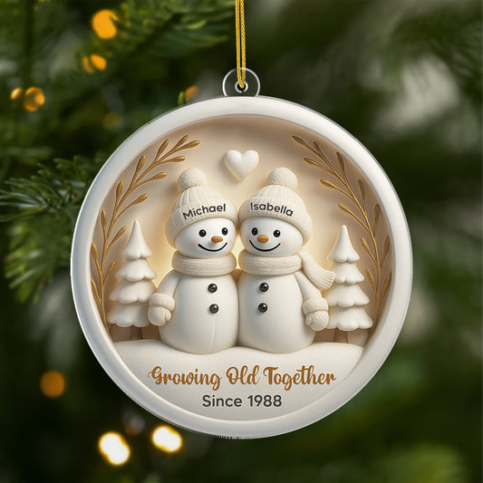 6515OUS1 3d printing effect acrylic snowman christmas ornament personalized couple gifts 6515O8VMG