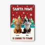6527EUS2 3d printing effect metal santa paws is coming to town sign custom cat christmas gifts 6527E3KTD