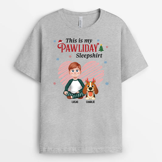 6528AUS2 personalized dog christmas shirt this is my pawliday sleepshirt 6528ATQCC