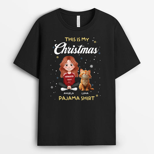 6529AUS2 custom cat shirts for humans this is my christmas pajama shirt 6529ATTQD