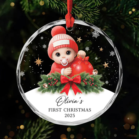 6533OUS1 glass babys first christmas ornament personalized baby gifts 6533OKV5K