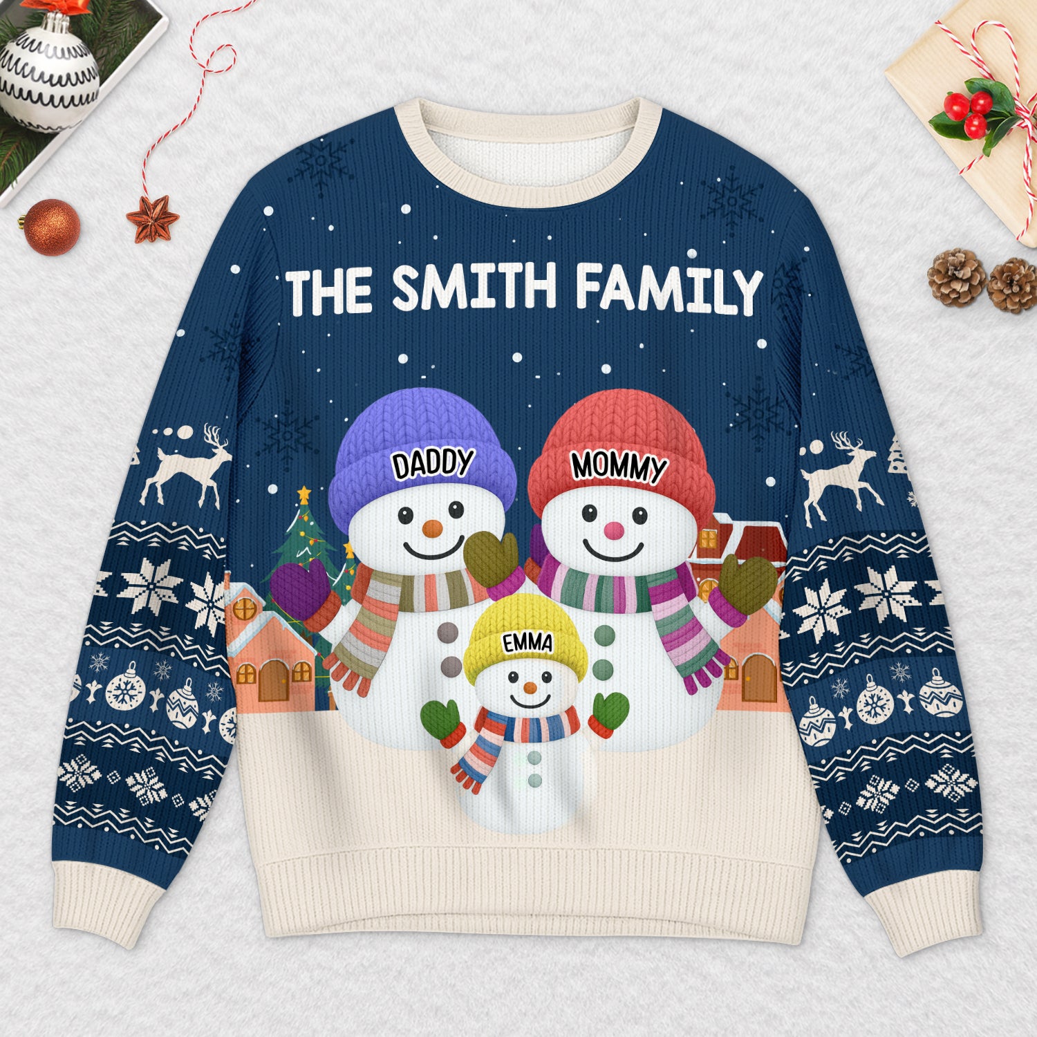6541WUS2 snowman ugly christmas sweater personalized gifts for family 6541WTNCI