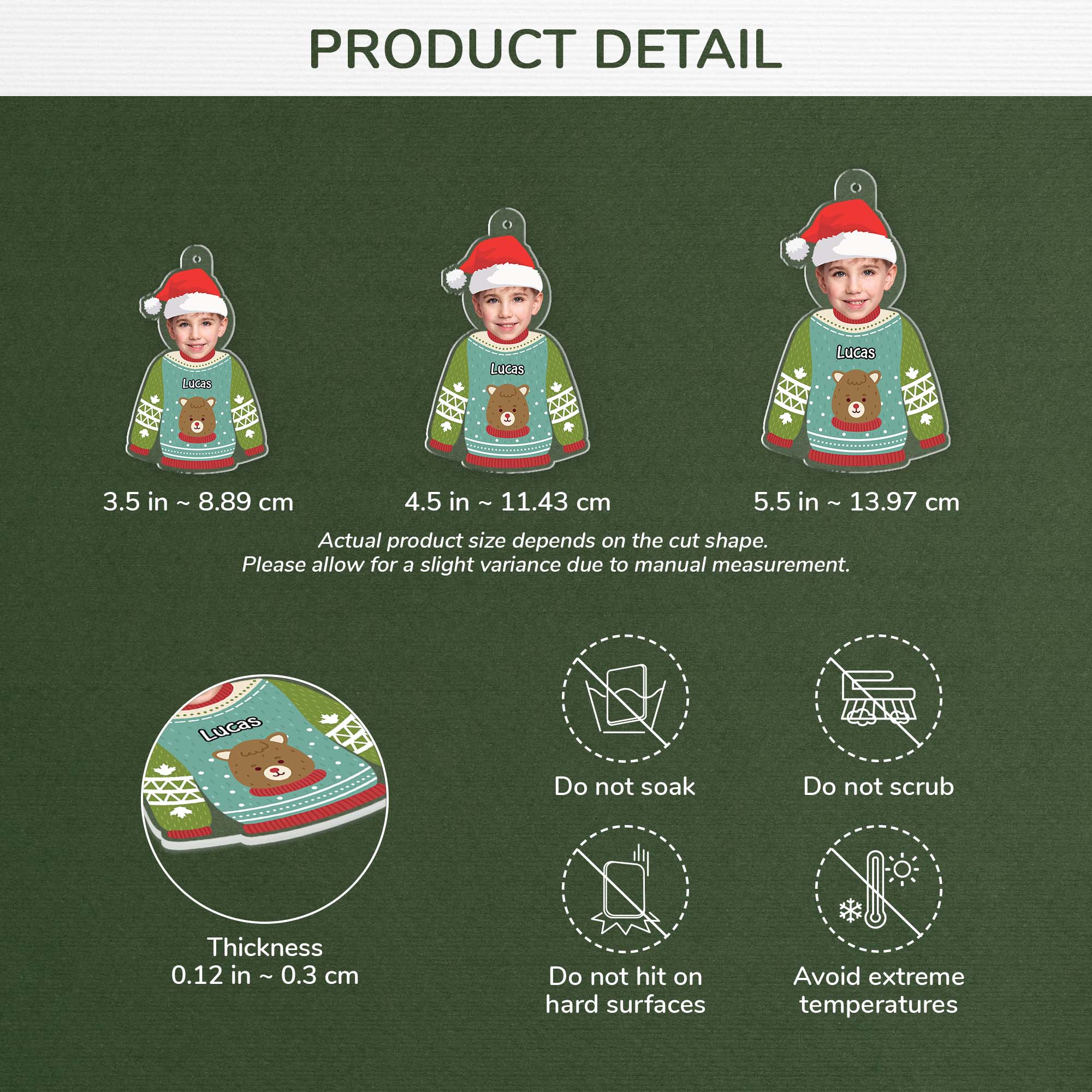 6544OUS3 acrylic christmas ornament with photo personalized gifts for kids 6544O6VTA