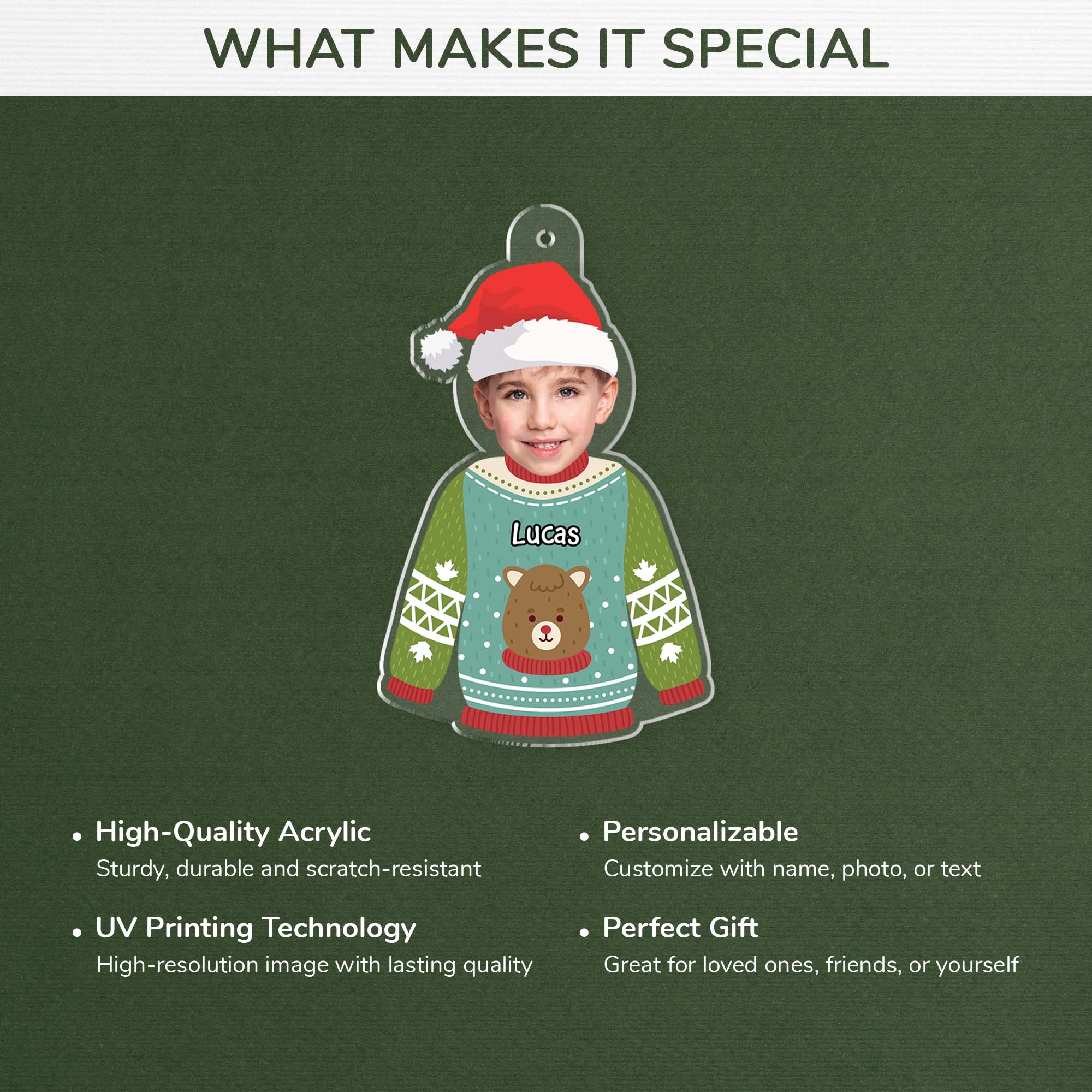 6544OUS4 acrylic christmas ornament with photo personalized gifts for kids 6544O6VTA