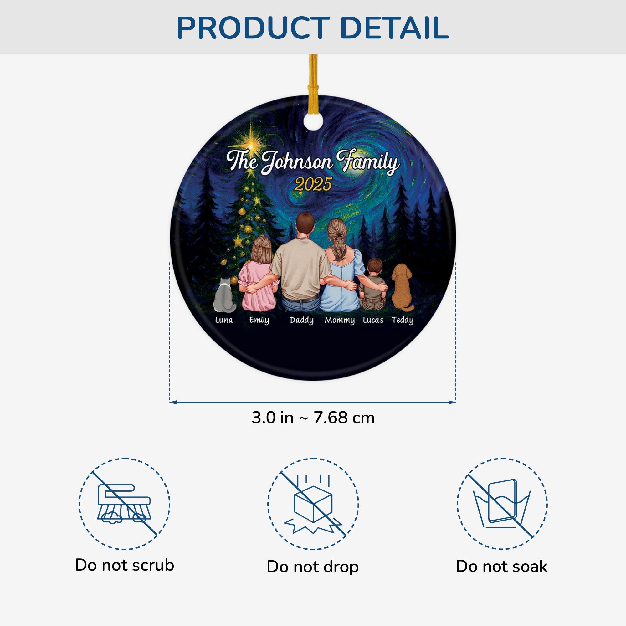 6545OUS3 ceramic family christmas ornaments custom gifts for couples with pet 6545O6ZAI