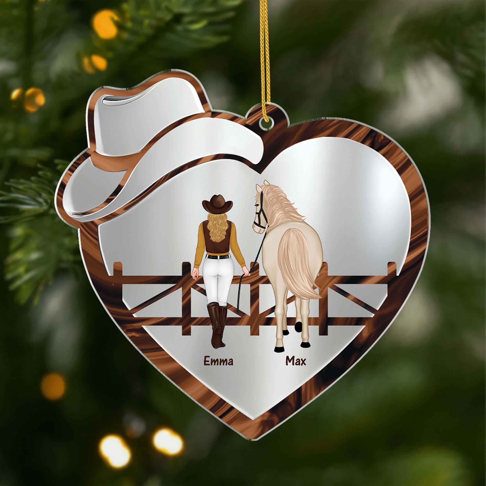6546OUS1 personalized acrylic horse ornament christmas gifts for horse lovers 6546O6PAU