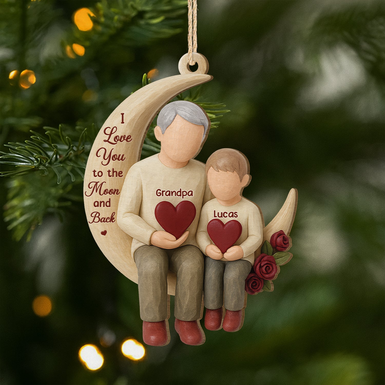 6550OUS1 3d printing effect custom 1 layered wooden ornaments christmas gifts for grandma grandpa 6550O6LZB_1
