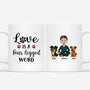 6555MUS1 love is a four legged word mug_ custom gifts for dog lovers 6555M6TTC