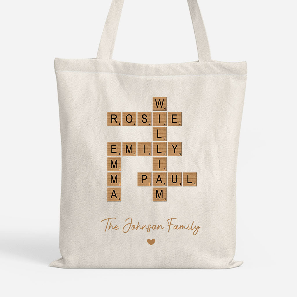6560BUS1 crossword tote bag with names custom gifts for the whole family 6560bcvai_1