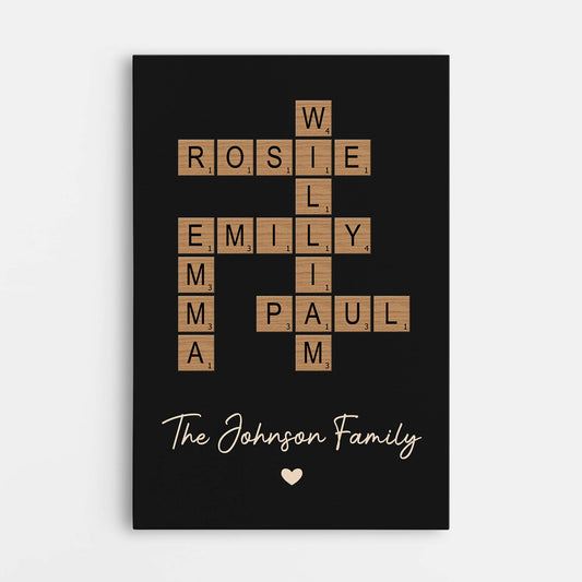 6560CUS1 family crossword canvas personalized family gifts 6560C6VAI