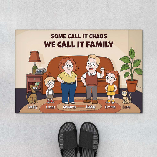 6562DUS1 some call it chaos we call it family doormat personalized gifts for family 6562D6TMI