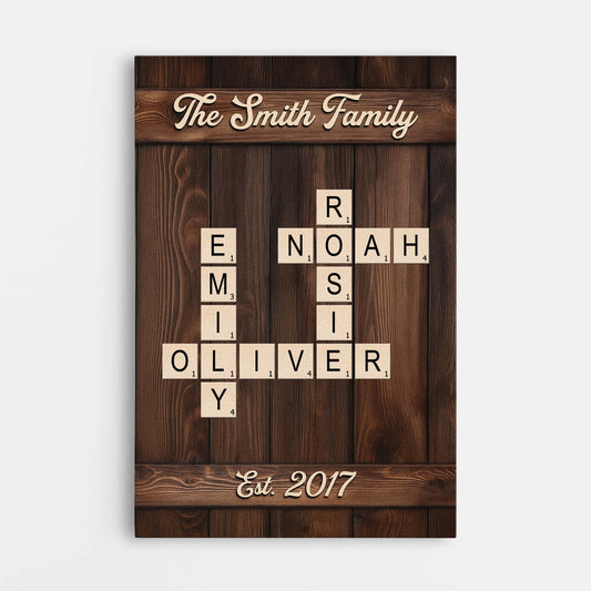 6565CUS1 family name crossword wall art personalized family gifts 6565C8ZZI