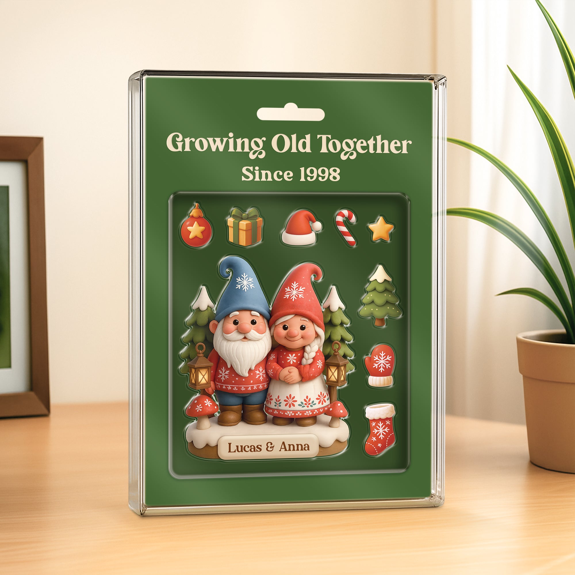 6566RUS2 custom acrylic plaques couples christmas gifts growing old together since 6566RKVZG