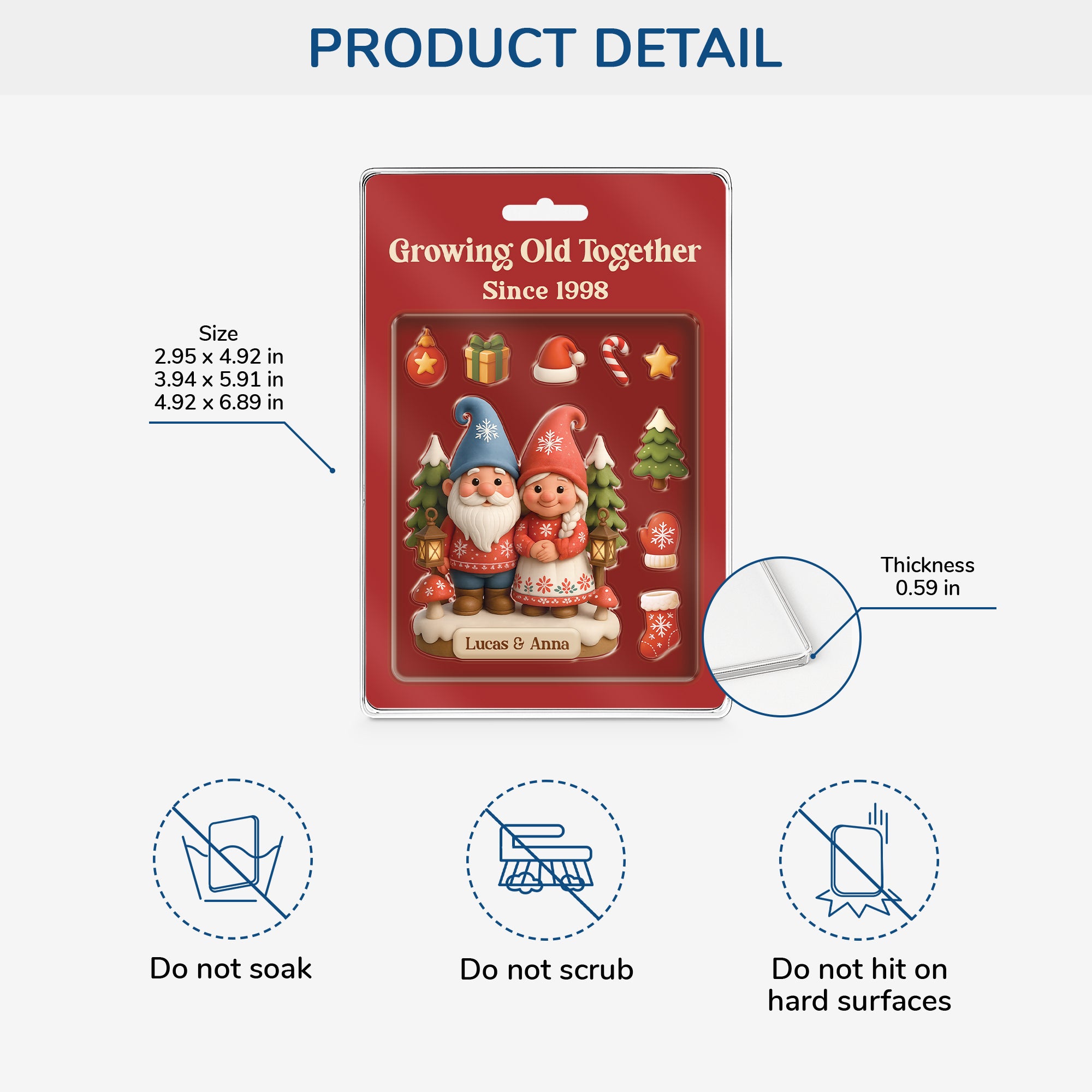 6566RUS3 custom acrylic plaques couples christmas gifts growing old together since 6566RKVZG