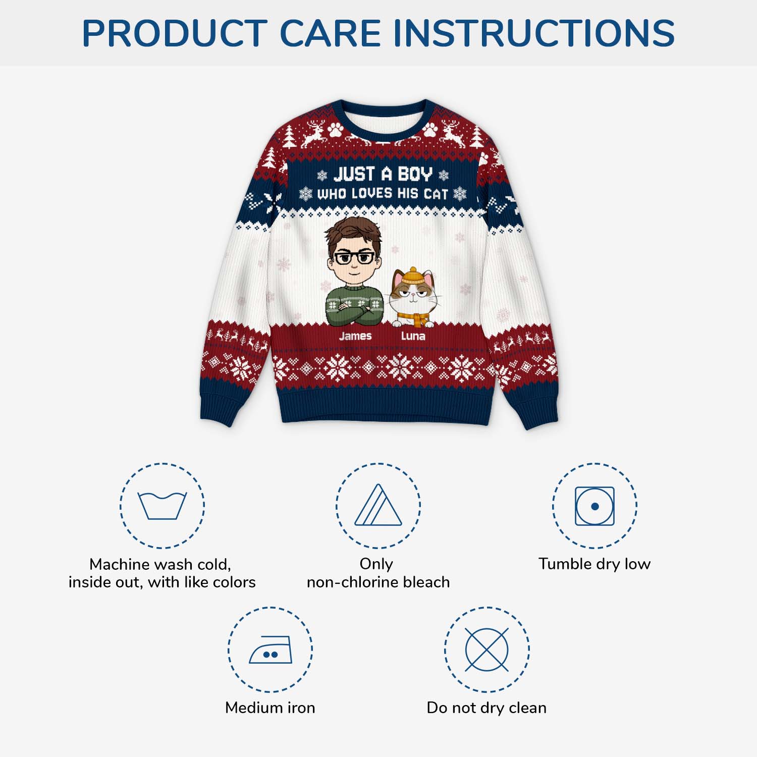 6567WUS4 ugly christmas sweater with cats_ custom gifts for cat lovers 6567WTVND