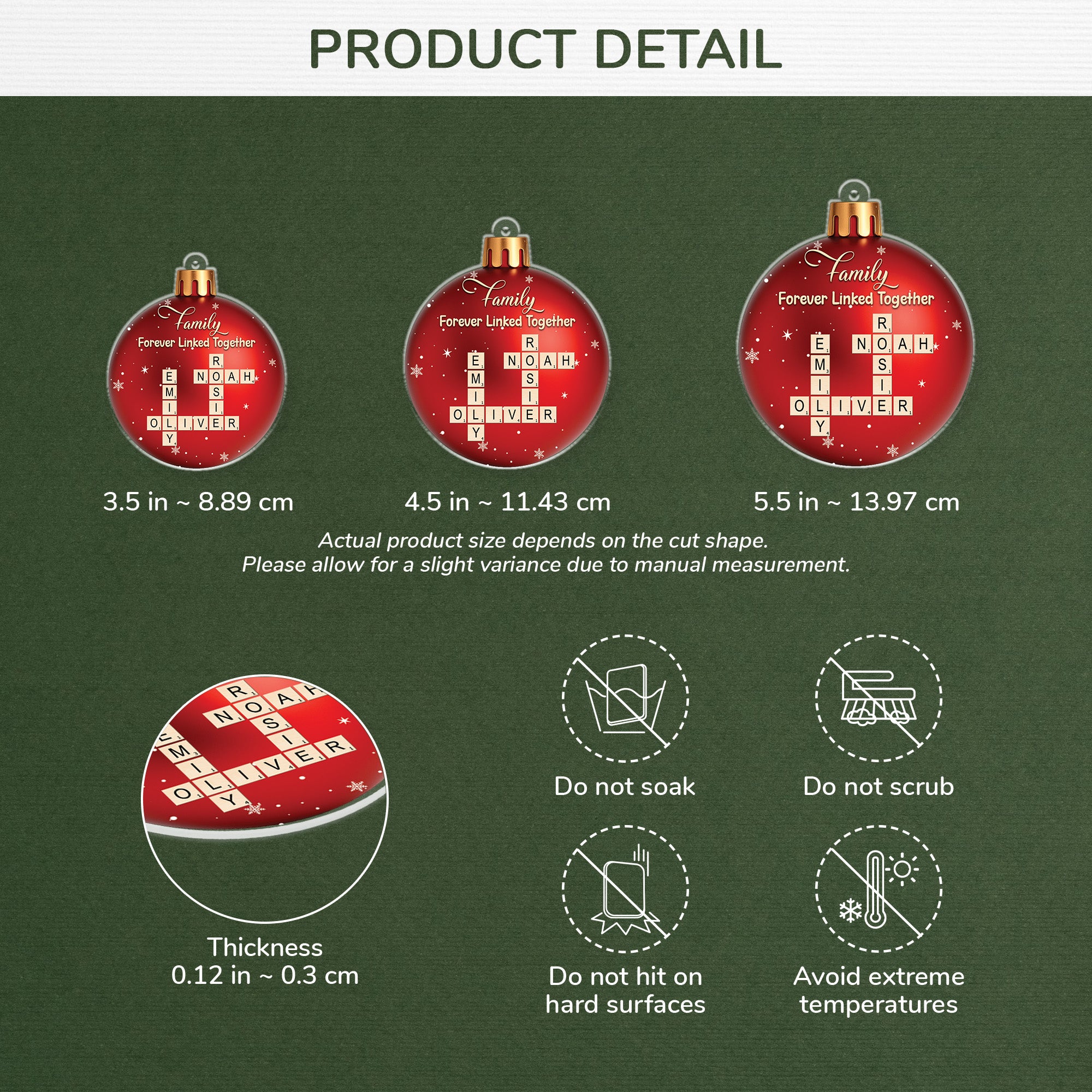 6568OUS3 3d printing effect custom acrylic christmas ornaments family crossword gifts 6568O8ZQI