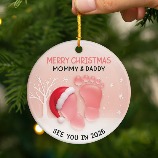6569OUS2 ceramic merry christmas ornament custom gifts for parents to be 6569OKTZA