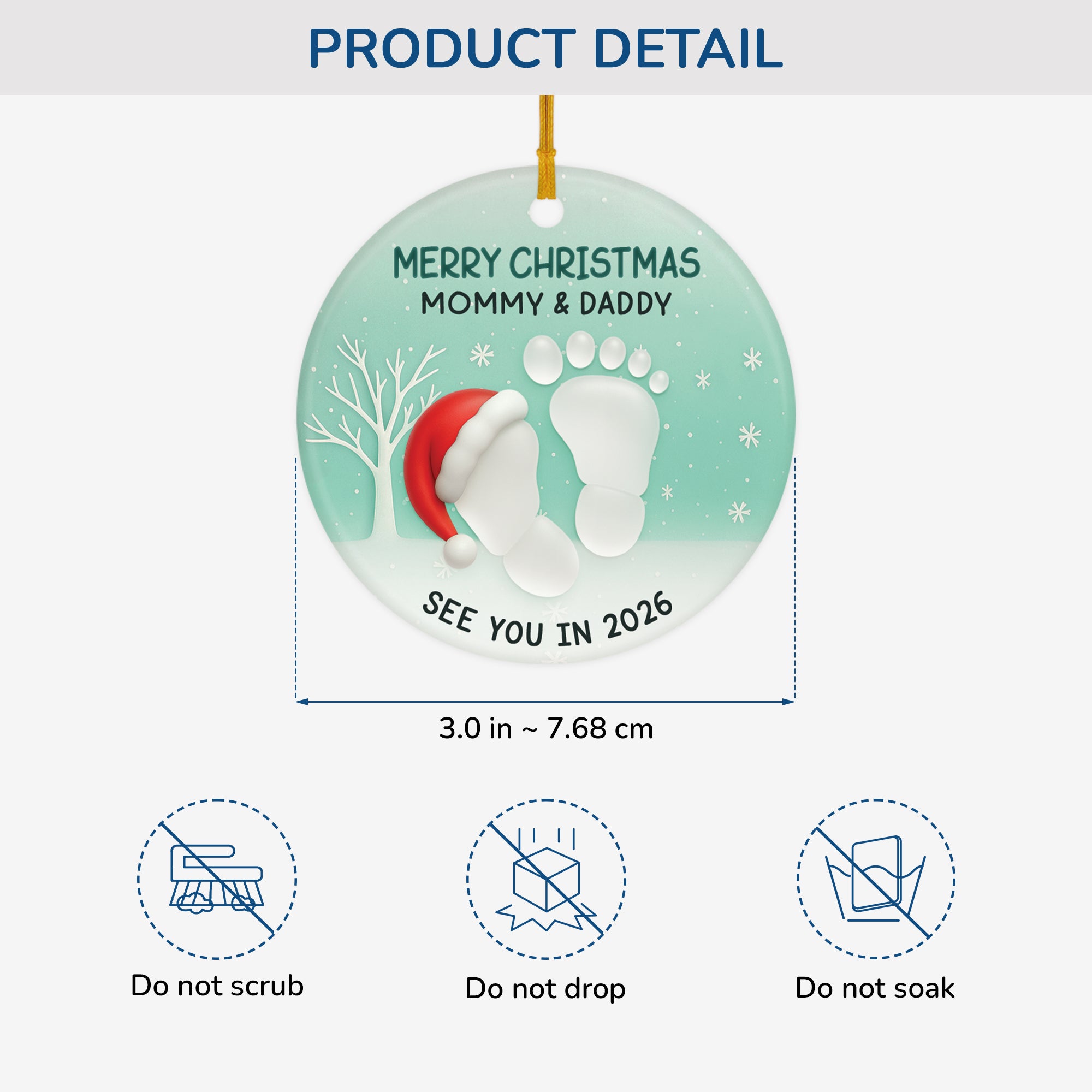 6569OUS3 ceramic merry christmas ornament custom gifts for parents to be 6569OKTZA