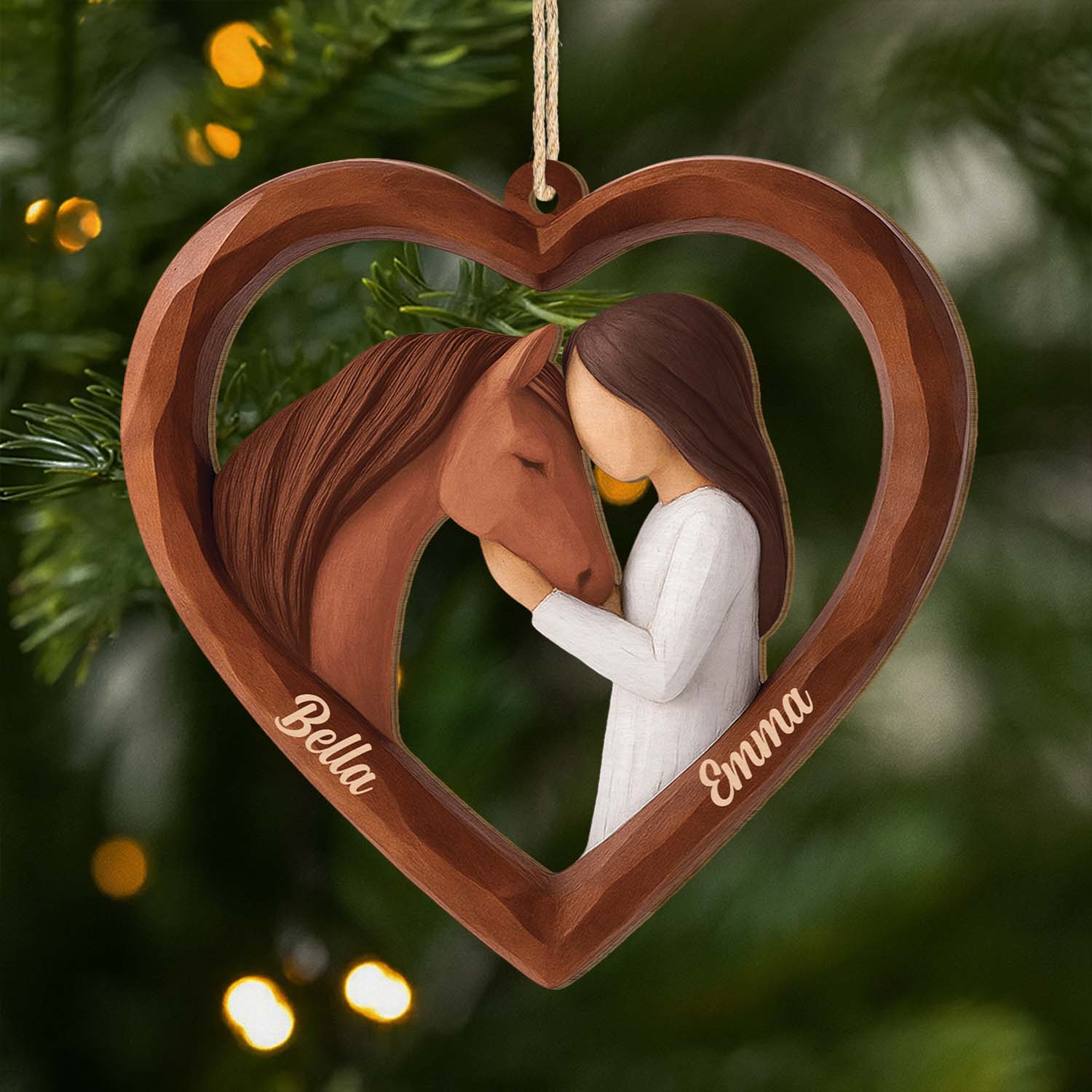 6571OUS1 3d printing effect custom 1 layered wooden ornaments horse lover christmas gifts_ 6571O8V5U